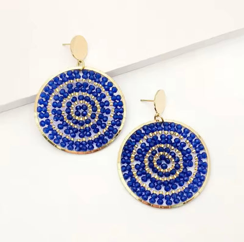 Ohrstecker Beads " Blue loves Gold"