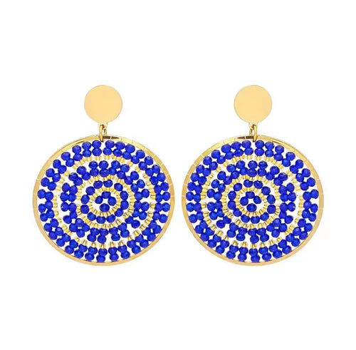 Ohrstecker Beads " Blue loves Gold"