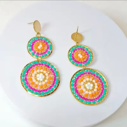 Ohrstecker Beads " Double Colour Explosion"