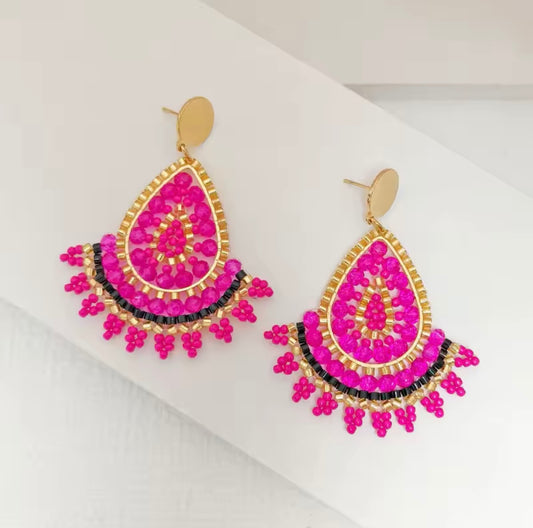 Ohrstecker Beads "Pink Raindrops"