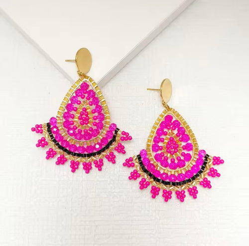 Ohrstecker Beads "Pink Raindrops"