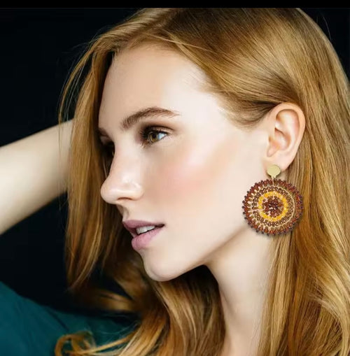 Ohrstecker Beads " Cafe au Lait"