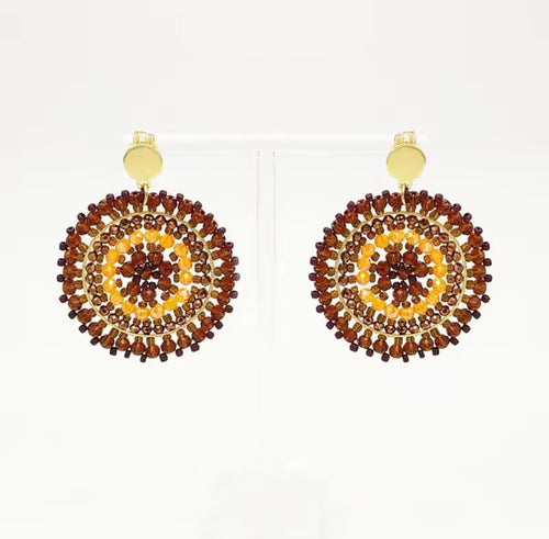 Ohrstecker Beads " Cafe au Lait"