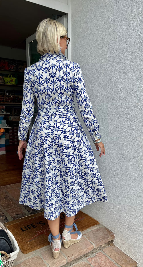Hemdblusenkleid blue Print