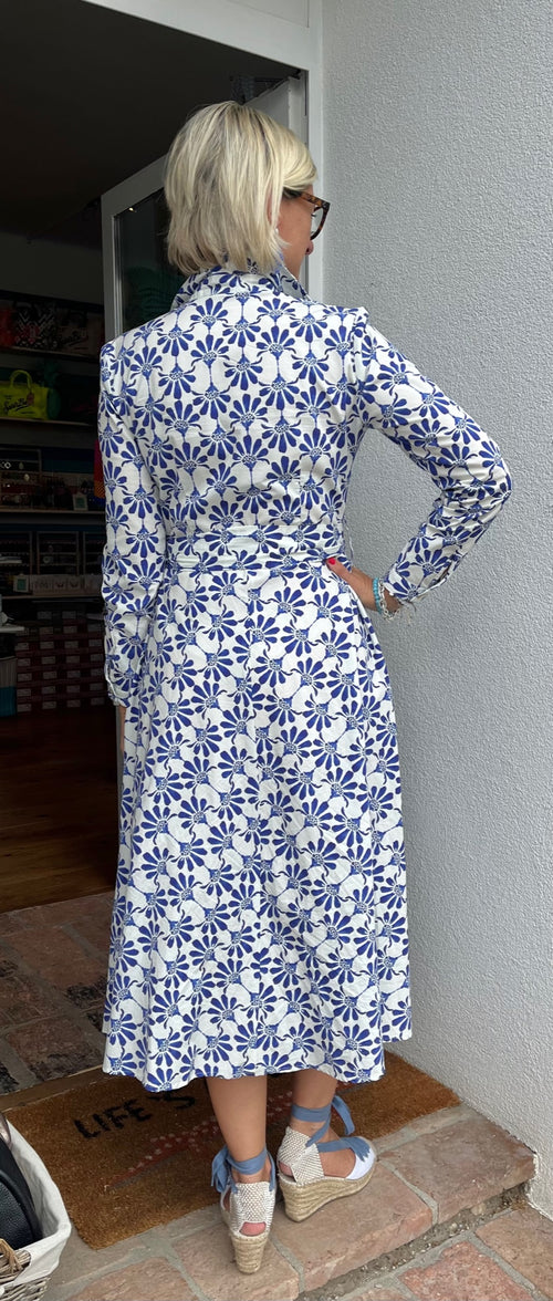 Hemdblusenkleid blue Print