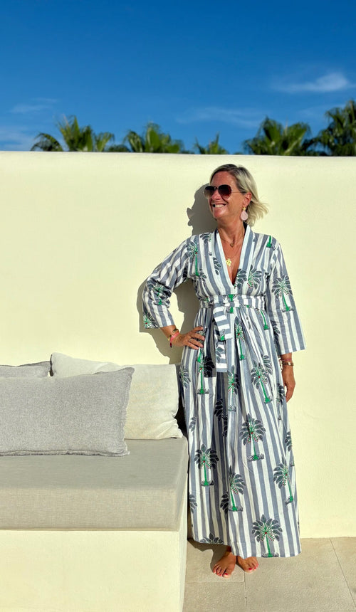Kaftan Dress "Palmtree Stripes"