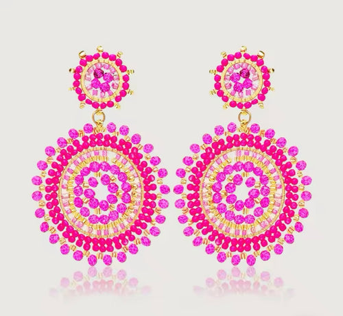 Ohrstecker Beads "Double Pink"