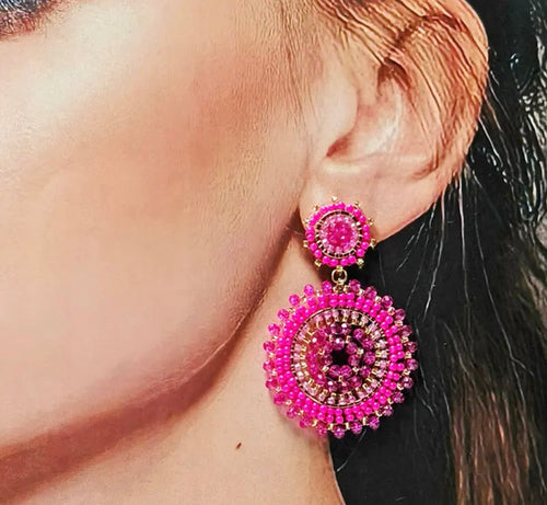 Ohrstecker Beads "Double Pink"