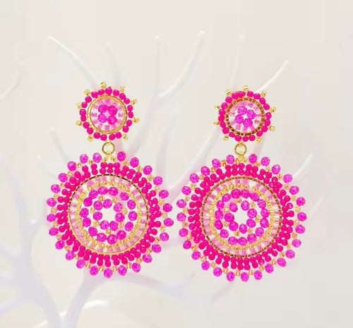 Ohrstecker Beads "Double Pink"