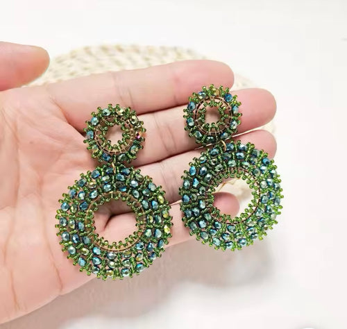 Ohrstecker Beads "Double green"