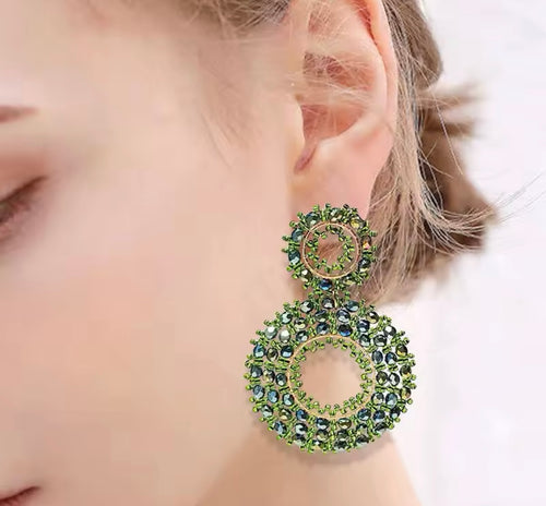 Ohrstecker Beads "Double green"