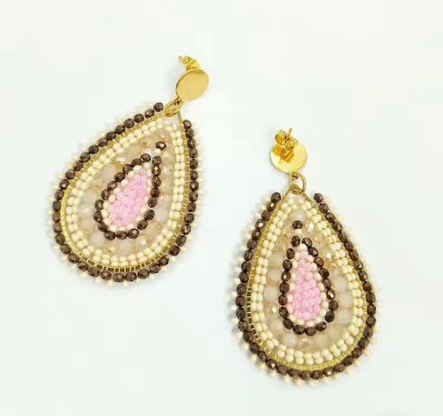 Ohrstecker Beads  "Drops Cappuccino"