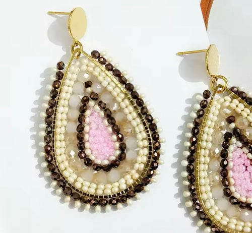 Ohrstecker Beads  "Drops Cappuccino"