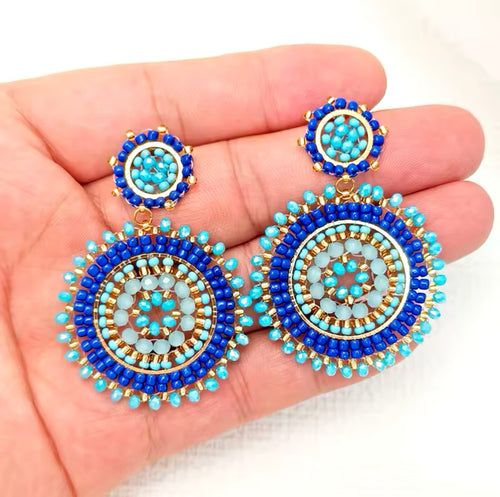 Ohrstecker Beads "Double Seebreeze"