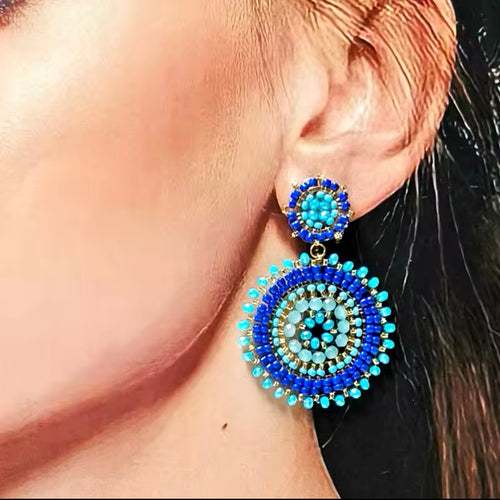 Ohrstecker Beads "Double Seebreeze"