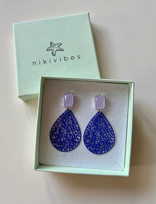 Ohrringe "Bi Colour" silber blue/flieder