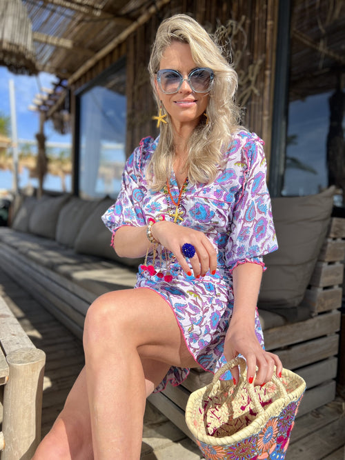 Hemdblusen Dress "Flowerfield blue"