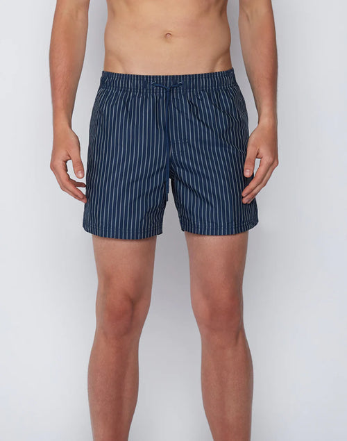 Short medium 14 inch navy Stripes