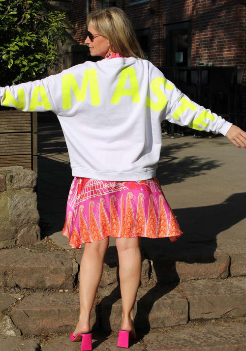 Miss Goodlife Sweater Round Neck "Namaste Double" white