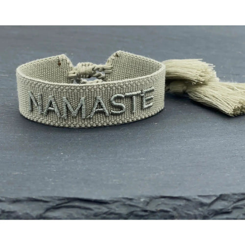 Webarmband "Namaste" schlamm