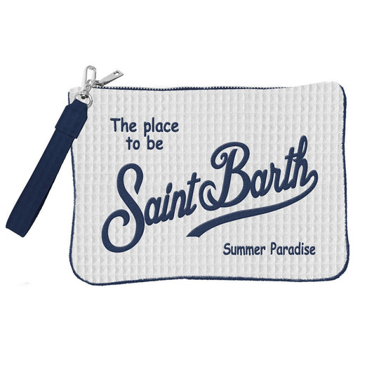 Pochette Parisienne Sponge Waffle white/blue