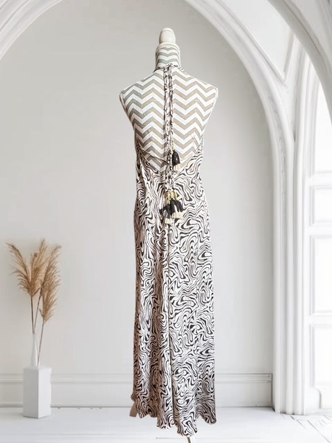 Seiden Dress Mare long "Zebra"