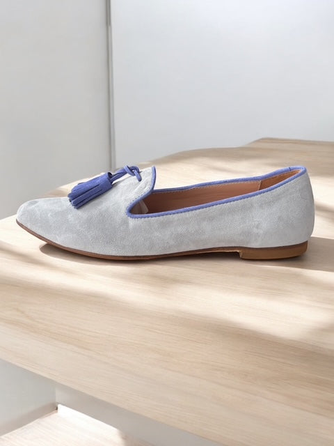 Tassel Loafer Cemente/lilac-blue