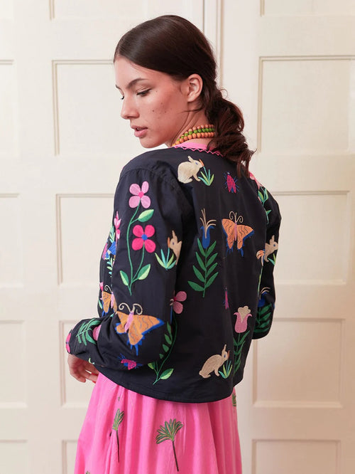 Pine Jacket Navy/Mexican Embroidery