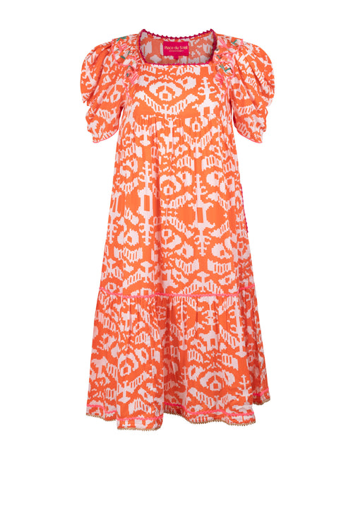 Midi Dress Ikat orange