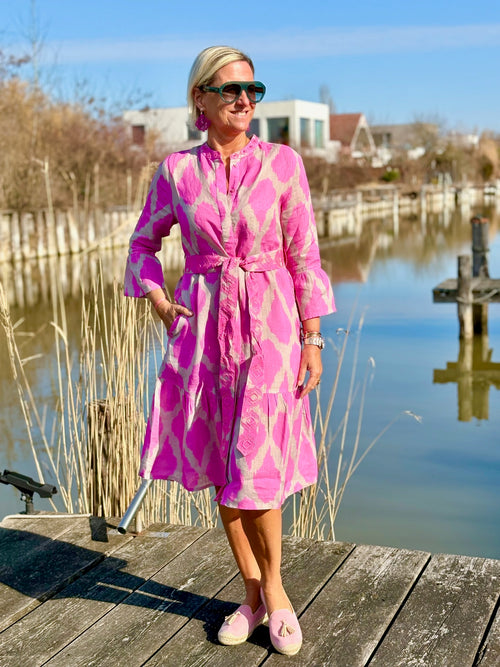 Dress Saffron Ikat Pink