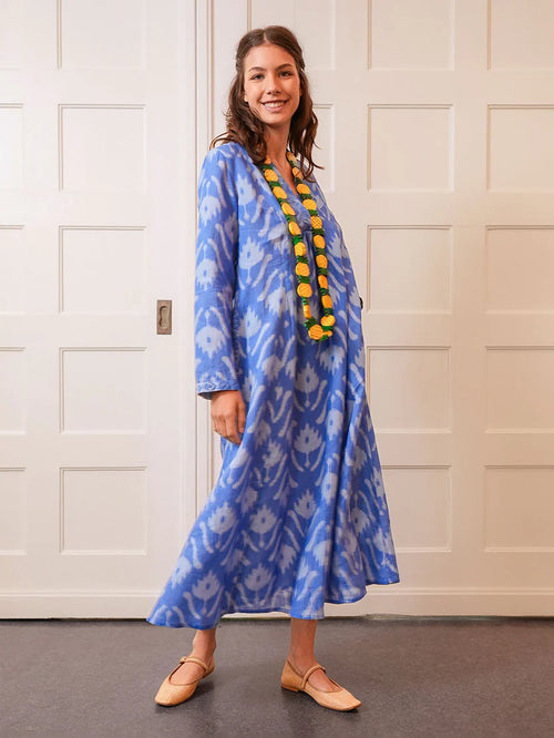 Dress Sandalwood Ikat Blue