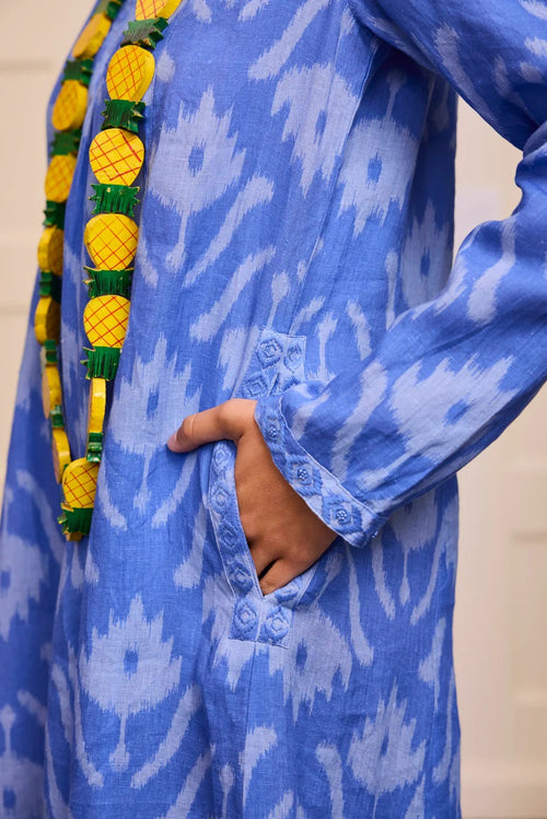 Dress Sandalwood Ikat Blue