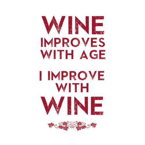Servietten "Wine improves"