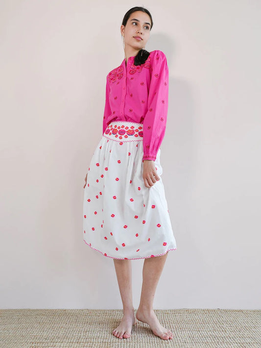 Skirt Curry white roses