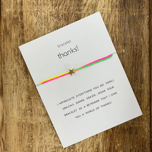 Armband "Star Thanks" neon gold