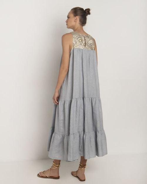 Leinen Midi Dress "Triangel"