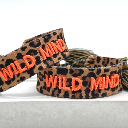 Webarmband "Wild Mind" Leo/neon Orange
