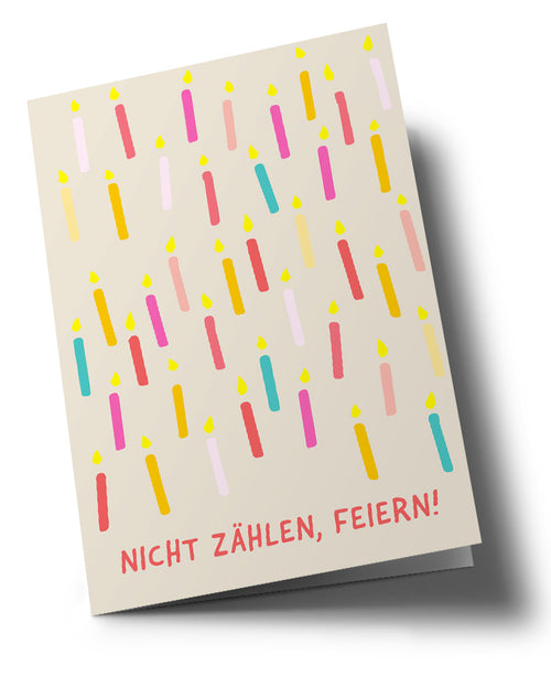 Klappkarte mit Kuvert "nicht zählen, feiern!"