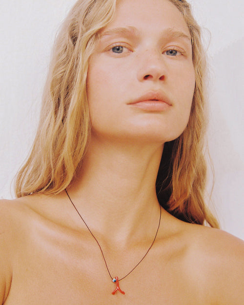 Sorbet Necklace Coral Charm turquoise