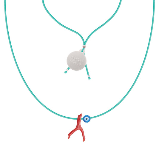 Sorbet Necklace Coral Charm turquoise