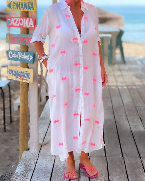 Shirt Dress Crab white