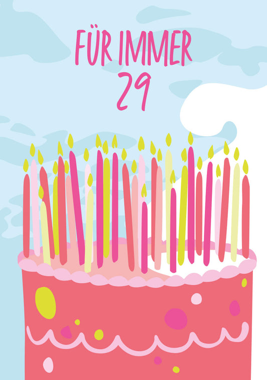 Postkarte "Für immer 29"