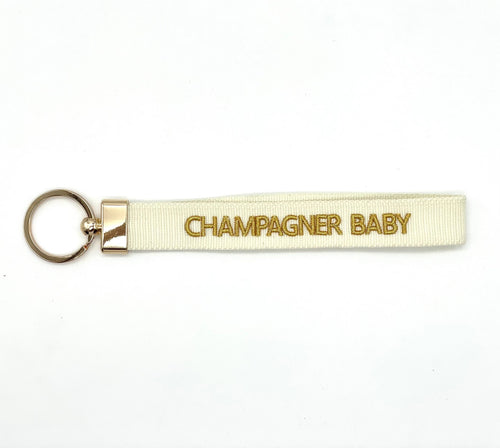 Key Ring "Champagner Baby" offwhite/gold