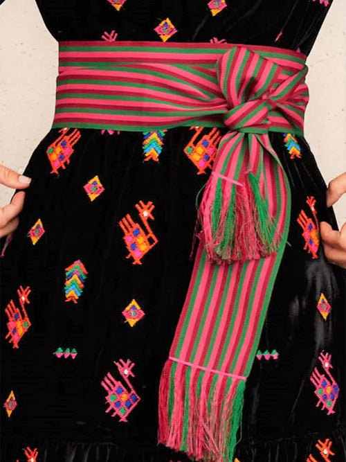 Gürtel Multi Stripes pink/red/grün