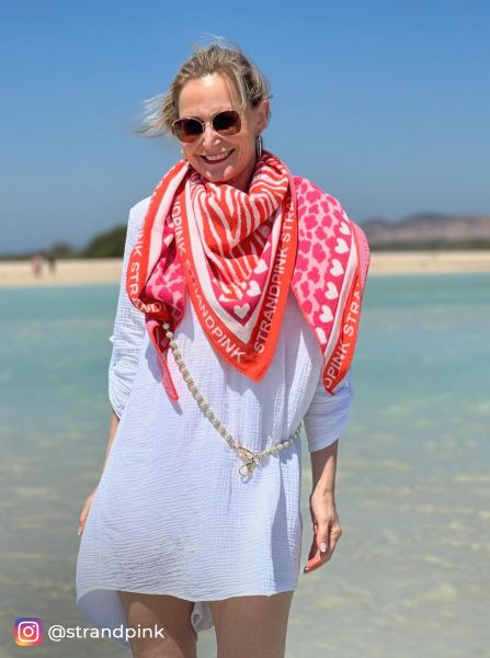 Dreieckstuch "Strandpink Zebra" pink