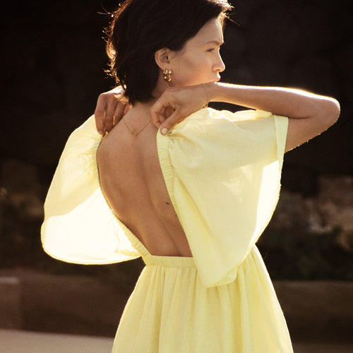 Dress "Tidal Radiance" zitronengelb