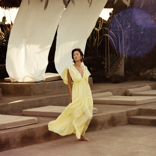 Dress "Tidal Radiance" zitronengelb